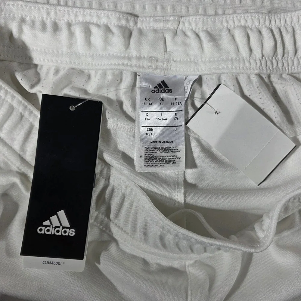 Adidas Climacool Youth XL Training Pants White Black Stripes NWT